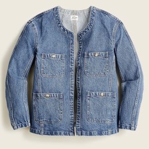 New JCREW Size L Simone Relaxed Denim Jacket